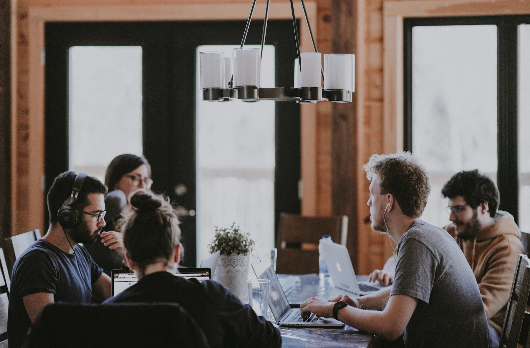 A team collaborating around a table